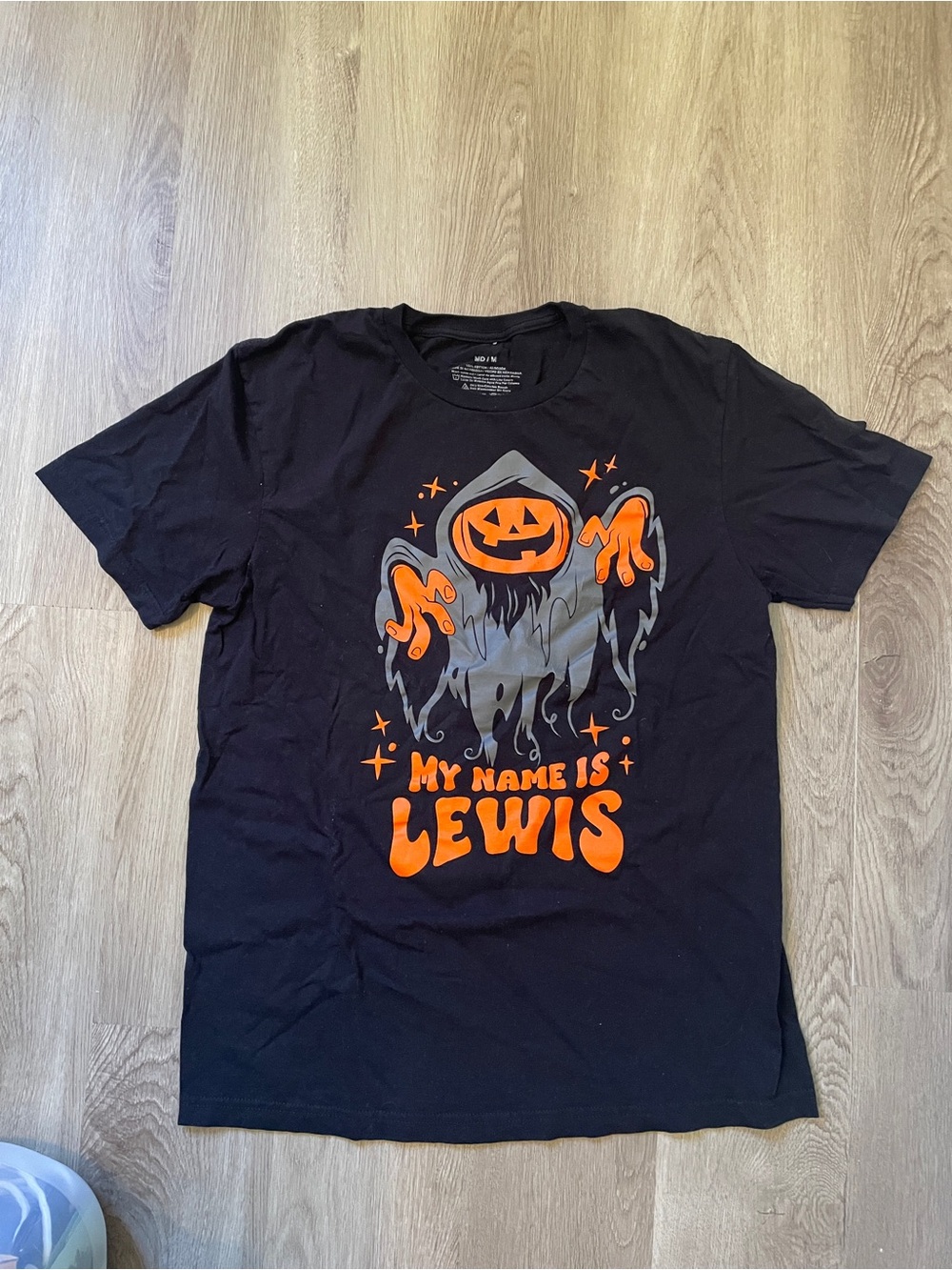 Black Halloween Graphic Tee - "My Name Is Lewis"